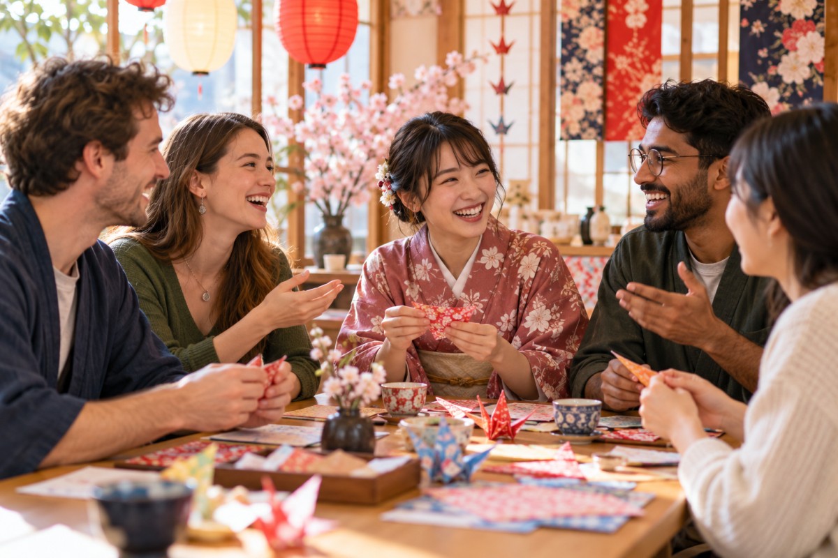日本語で会話を楽しむ参加者
