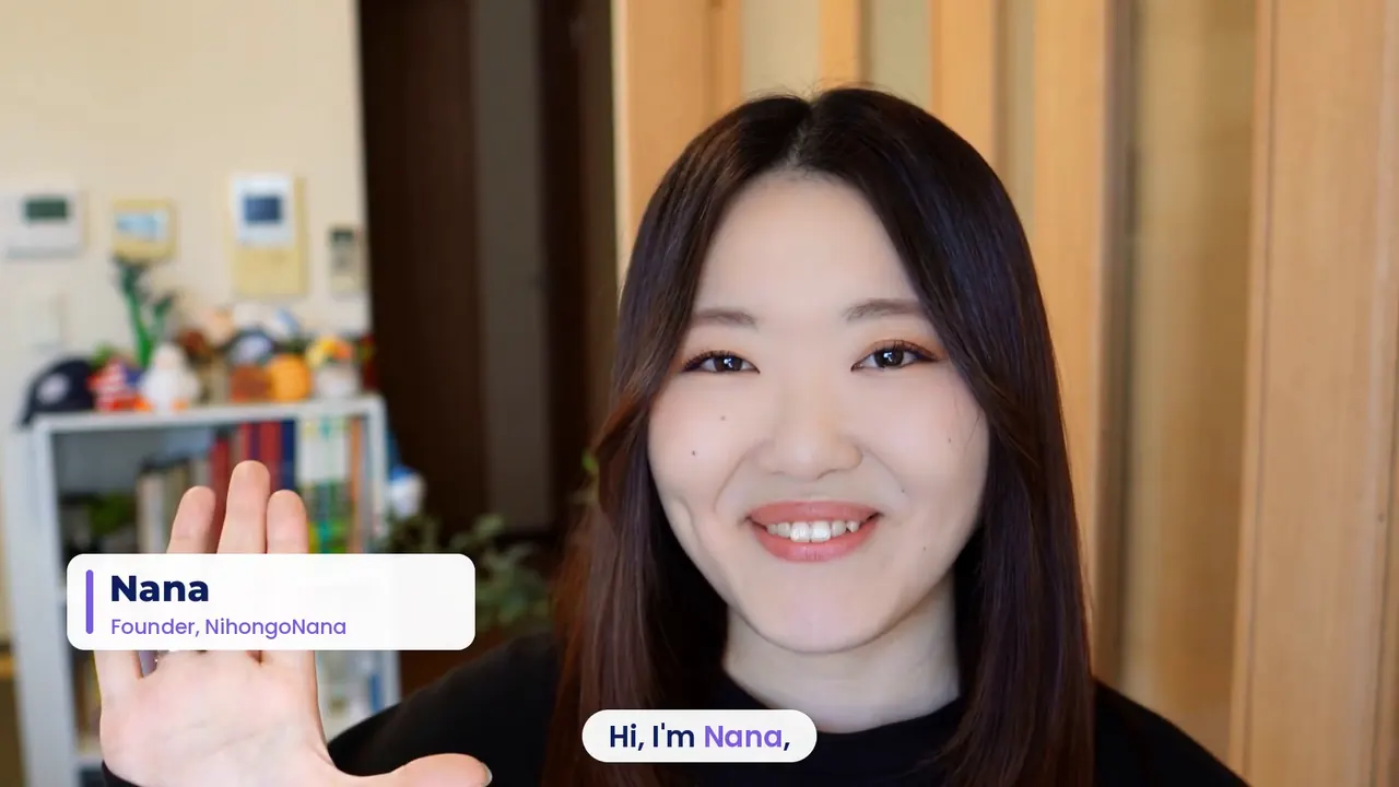Nana, founder of NihongoNana, waving hello